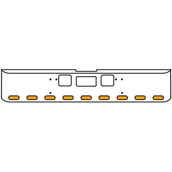 20 Inch Chrome Texas Square Bumper Kit With 9 Oval Lights