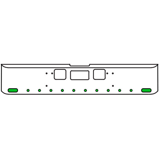 22 Inch Chrome Texas Square Bumper Kit With 2 Oval Lights And 10 Round Lights