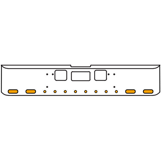 22 Inch Chrome Texas Square Bumper Kit With 4 Oval Lights And 8 Round Lights