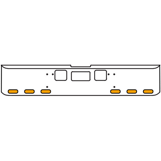 22 Inch Chrome Texas Square Bumper Kit With 6 Oval Lights