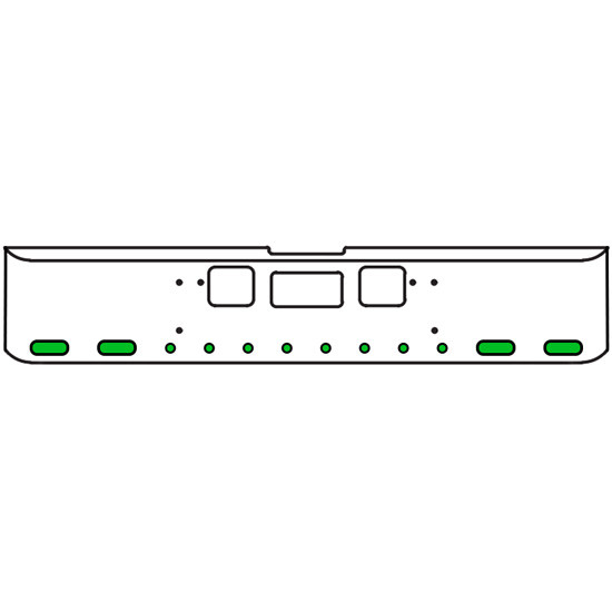 22 Inch Chrome Texas Square Bumper Kit With 4 Oval Lights And 8 Round Lights