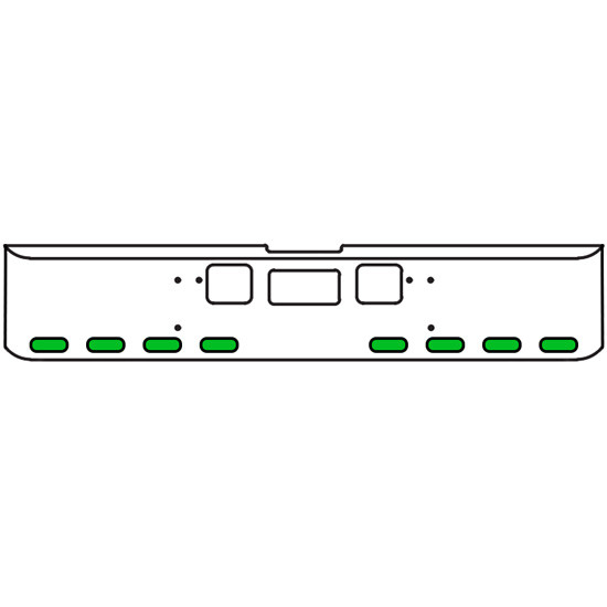 22 Inch Chrome Texas Square Bumper Kit With 8 Oval Lights