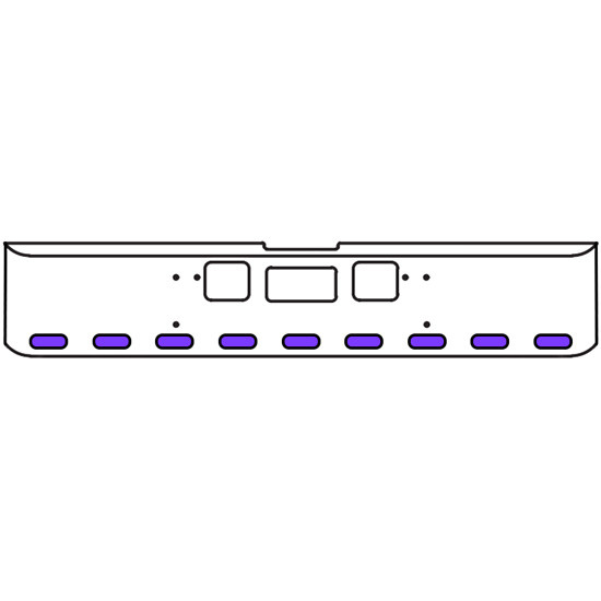 22 Inch Chrome Texas Square Bumper Kit With 9 Oval Lights