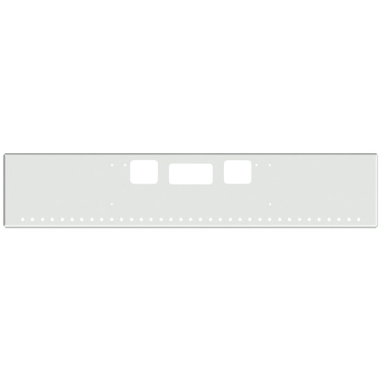 20 Inch Chrome Texas Boxed End Bumper With Tow, Step And 35 Rnd 3/4 Inch Light Holes For Freightliner Coronado New Style, 122 Sd SFA