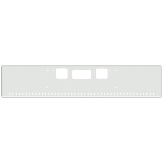 20 Inch Chrome Texas Boxed End Bumper With Tow, Step And 45 Rnd 3/4 Inch Light Holes For Freightliner Coronado New Style, 122 Sd SFA