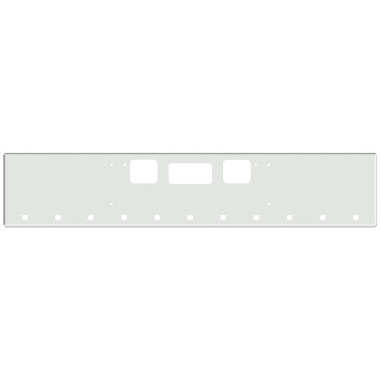 22 Inch Chrome Texas Boxed End Bumper With Tow, Step And 11 M3 - P3 Light Holes For Freightliner Coronado New Style, 122 Sd SFA