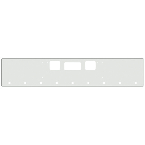 22 Inch Chrome Texas Boxed End Bumper With Tow, Step And 9 M3 - P3 Light Holes For Freightliner Coronado New Style, 122 Sd SFA