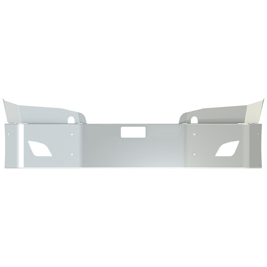 14 Inch Chrome Wrap Around Bumper With Tow, Fog And Snap-In Vorad Holes For Freightliner Cascadia 116 And 126 W-Composite Bumper