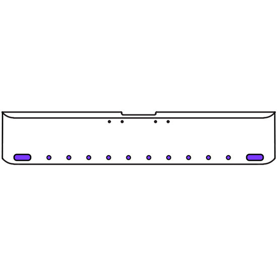 18 Inch 7 Gauge Chrome-Plated Steel Chrome Texas Square Bumper Kit With 2 Oval Dual Revolution Marker Light Amber To Purple For Freightliner Fl120/Fl132 2000-2002