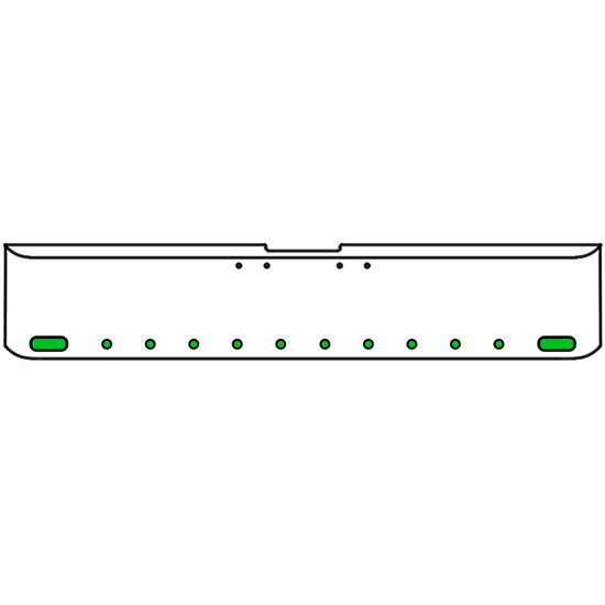 18 Inch 7 Gauge Chrome-Plated Steel Chrome Texas Square Bumper Kit With 2 Oval Amber Marker Light Amber To Green For Freightliner Fl120/Fl132 2000-2002