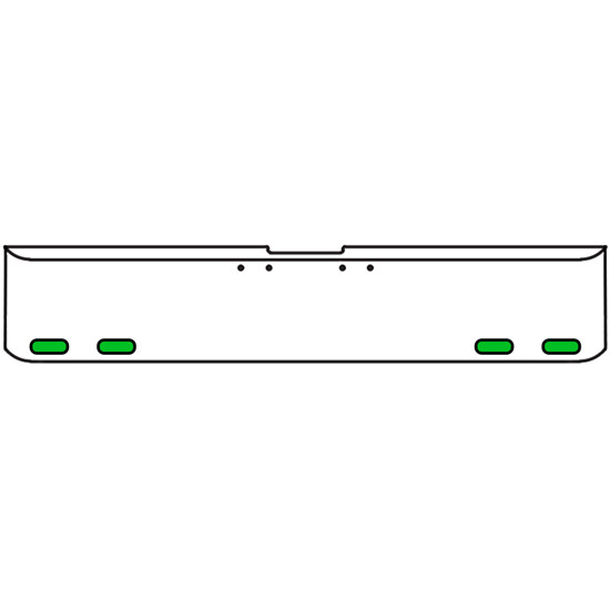 18 Inch 7 Gauge Chrome-Plated Steel Chrome Texas Square Bumper Kit With 4 Oval Amber Marker Light Amber To Green For Freightliner Fl120/Fl132 2000-2002