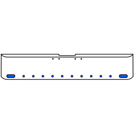 18 Inch 7 Gauge Chrome-Plated Steel Chrome Texas Square Bumper Kit With 2 Oval Dual Function Auxiliary Light Amber To Blue For Freightliner Fl120/Fl132 2000-2002