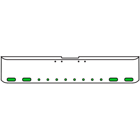 18 Inch 7 Gauge Chrome-Plated Steel Chrome Texas Square Bumper Kit With 4 Oval Amber Marker Light Amber To Green For Freightliner Fl120/Fl132 2000-2002