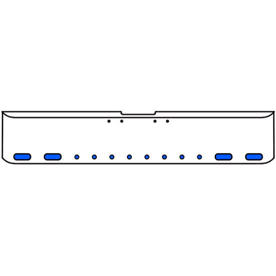 18 Inch 7 Gauge Chrome-Plated Steel Chrome Texas Square Bumper Kit With 4 Oval Dual Function Auxiliary Light Amber To Blue For Freightliner Fl120/Fl132 2000-2002