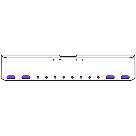 18 Inch 7 Gauge Chrome-Plated Steel Chrome Texas Square Bumper Kit With 4 Oval Dual Revolution Marker Light Amber To Purple For Freightliner Fl120/Fl132 2000-2002