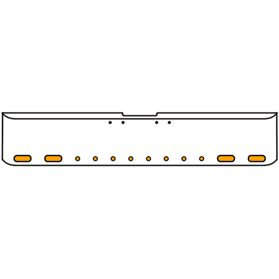 18 Inch 7 Gauge Chrome-Plated Steel Chrome Texas Square Bumper Kit With 4 Oval Clearance/ Marker/ Turn Light Amber/Clear For Freightliner Fl120/Fl132 2000-2002