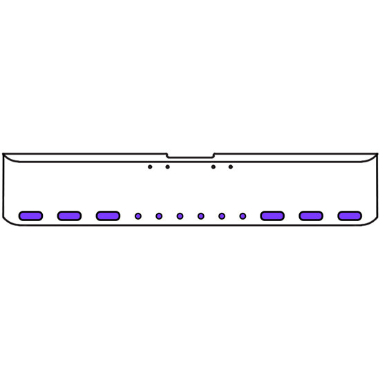 18 Inch 7 Gauge Chrome-Plated Steel Chrome Texas Square Bumper Kit With 6 Oval Dual Revolution Marker Light Amber To Purple For Freightliner Fl120/Fl132 2000-2002