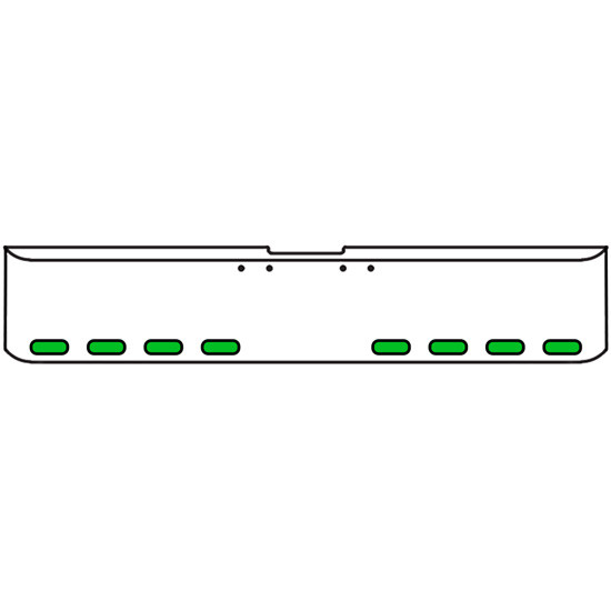 18 Inch 7 Gauge Chrome-Plated Steel Chrome Texas Square Bumper Kit With 8 Oval Amber Marker Light Amber To Green For Freightliner Fl120/Fl132 2000-2002