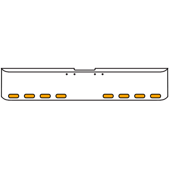 18 Inch 7 Gauge Chrome-Plated Steel Chrome Texas Square Bumper Kit With 8 Oval Clearance Light Amber/Amber For Freightliner Fl120/Fl132 2000-2002