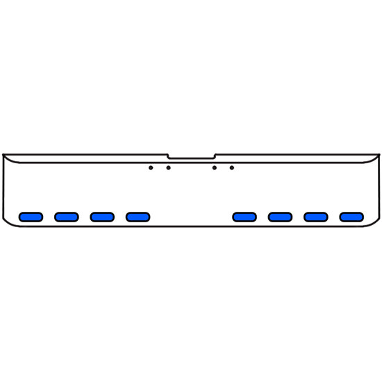 18 Inch 7 Gauge Chrome-Plated Steel Chrome Texas Square Bumper Kit With 8 Oval Dual Function Auxiliary Light Amber To Blue For Freightliner Fl120/Fl132 2000-2002