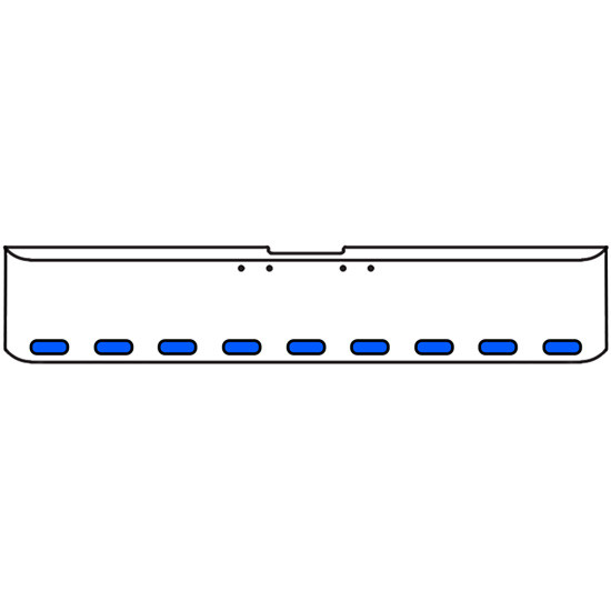 18 Inch 7 Gauge Chrome-Plated Steel Chrome Texas Square Bumper Kit With 9 Oval Dual Function Auxiliary Light Amber To Blue For Freightliner Fl120/Fl132 2000-2002