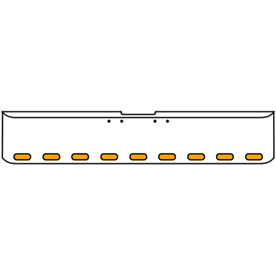 18 Inch 7 Gauge Chrome-Plated Steel Chrome Texas Square Bumper Kit With 9 Oval Pearl Park/Turn/Clearance Light Amber/Amber For Freightliner Fl120/Fl132 2000-2002