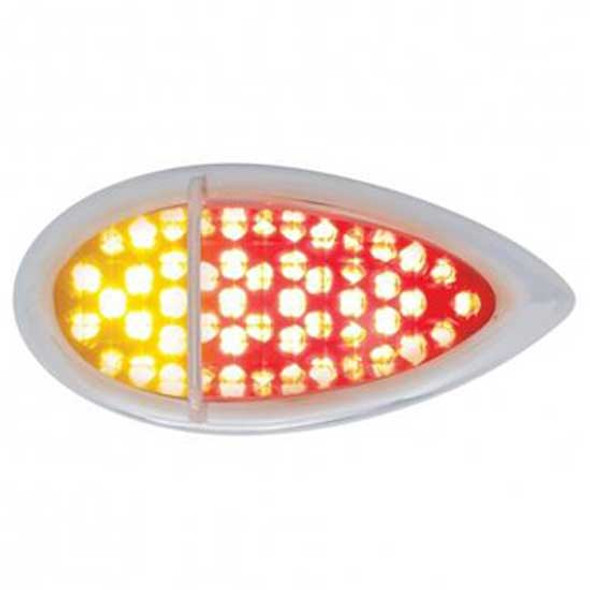 51 LED Duo Baby Zephyr Auxiliary/Utility Light W/Bezel - Red And Amber LED/ Clear Lens