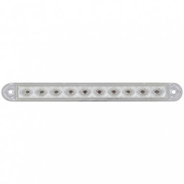 10 LED 6-1/2 Inch Turn Signal Light Bar, Amber LED/ Clear Lens