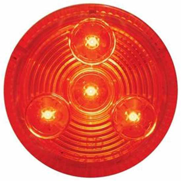 4 LED 2-1/2 Inch Low Profile Clearance/Marker Light - Red LED/ Red Lens