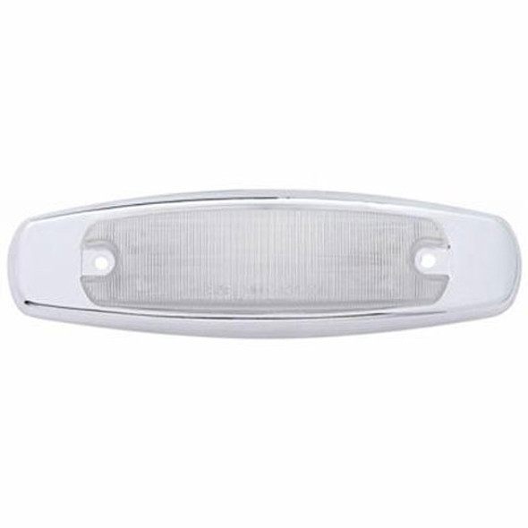 12 LED Rectangular Clearance/ Marker Light W/ Chrome Bezel - Red LED/ Clear Lens