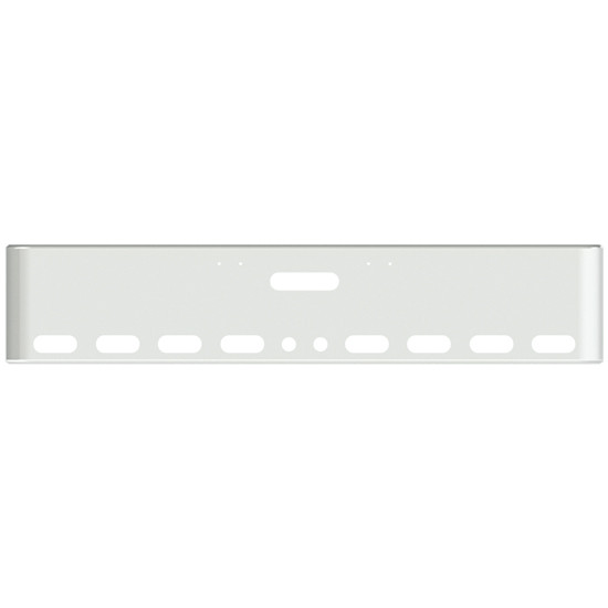18 Inch Chrome Texas Rolled End Bumper With Holes For Center Tow And 8 Oval, 2 Round 2 Inch Lights For Freightliner Classic 2000-2002