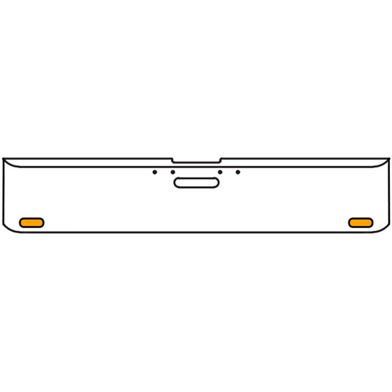 18 Inch 7 Gauge Chrome-Plated Steel Chrome Texas Square Bumper Kit With 2 Oval Clearance Light Amber/Amber For Freightliner Fl120/Fl132 2000-2002