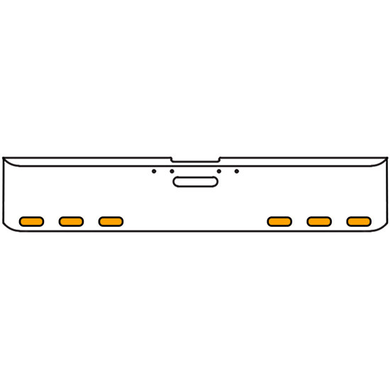 18 Inch 7 Gauge Chrome-Plated Steel Chrome Texas Square Bumper Kit With 6 Oval Clearance Light Amber/Amber For Freightliner Fl120/Fl132 2000-2002