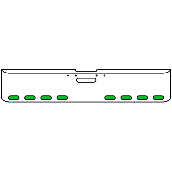 18 Inch 7 Gauge Chrome-Plated Steel Chrome Texas Square Bumper Kit With 8 Oval Amber Marker Light Amber To Green For Freightliner Fl120/Fl132 2000-2002