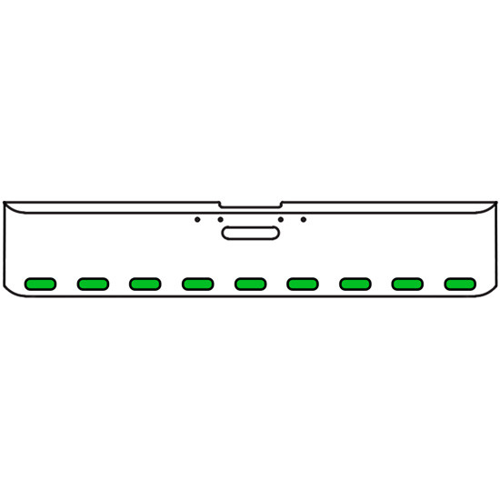 18 Inch 7 Gauge Chrome-Plated Steel Chrome Texas Square Bumper Kit With 9 Oval Amber Marker Light Amber To Green For Freightliner Fl120/Fl132 2000-2002