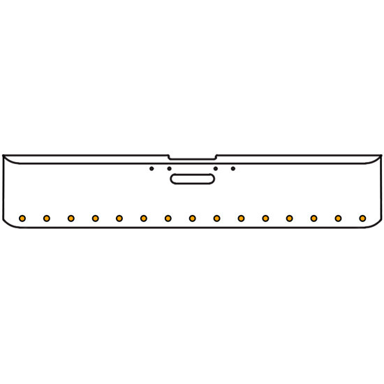 18 Inch 7 Gauge Chrome-Plated Steel Chrome Texas Square Bumper Kit With 15 Round Marker Light Amber/Amber For Freightliner Fl120/Fl132 2000-2002