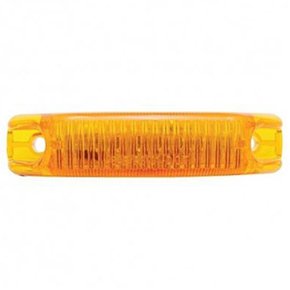 6 LED Rectangular Streamline Clearance/Marker Light - Amber LED/ Amber Lens