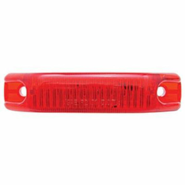 6 LED Rectangular Streamline Clearance/Marker Light - Red LED/ Red Lens