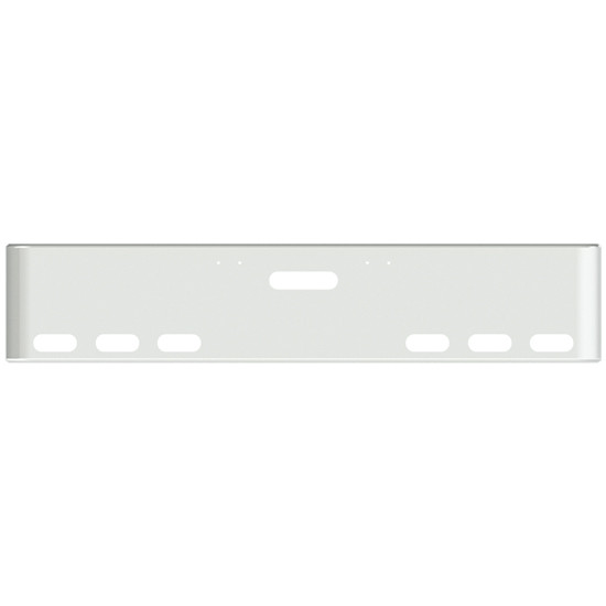 20 Inch Chrome Texas Rolled End Bumper With Holes For Center Tow And 6 Oval Lights For Freightliner Classic 2000-2002