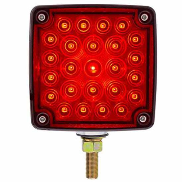 52 LED Single Stud Double Face Turn Signal Light - Driver - Amber And Red LED /Amber And Red Lens