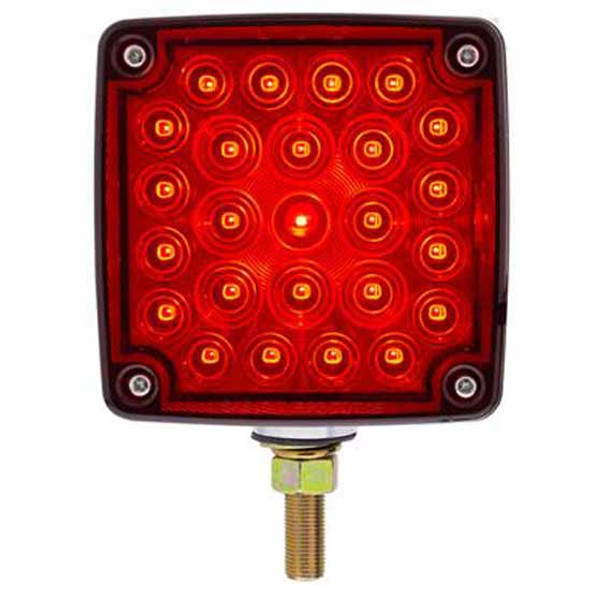 52 LED Single Stud Double Face Turn Signal Light - Passenger - Amber And Red LED /Amber And Red Lens