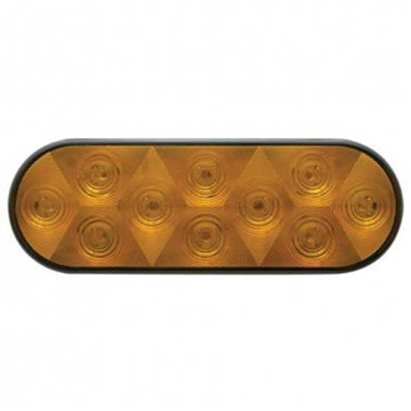 10 LED 6 Inch Oval Turn Signal Light Kit - Amber LED /Amber Lens