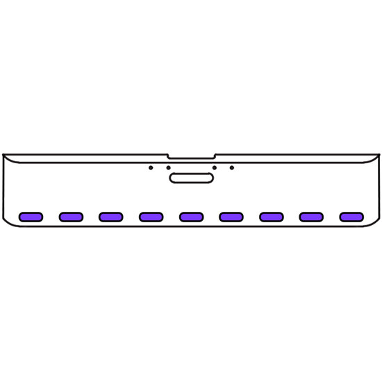 20 Inch Chrome-Plated Steel Rolled End Texas Bumper Kit With Mounting, Tow Holes, And 9 Oval Light Holes For Freightliner