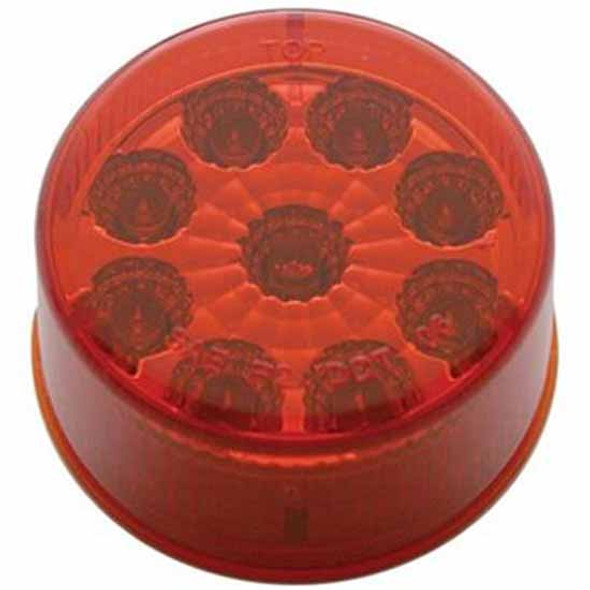 9 LED 2 Inch Reflector Clearance/Marker Light Kit, Red LED/ Red Lens