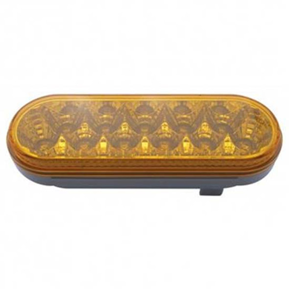 16 LED 6 Inch Oval Reflector Turn Signal Light - Amber LED/ Amber Lens