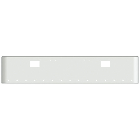 18 Inch Chrome-Plated Steel Texas Rolled End Bumper Kit With Mounting Holes, And 15 Round 3/4 Inch Light Holes For Freightliner
