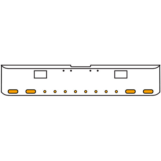 18 Inch 7 Gauge Chrome-Plated Steel Chrome Texas Square Bumper Kit With 4 Oval Clearance/ Marker/ Turn Light Amber/Clear For Freightliner Fl120/Fl132 2000-2002
