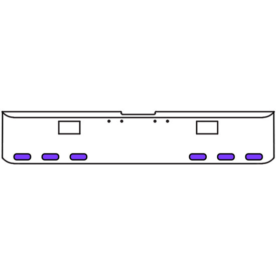 18 Inch 7 Gauge Chrome-Plated Steel Chrome Texas Square Bumper Kit With 6 Oval Dual Revolution Marker Light Amber To Purple For Freightliner Fl120/Fl132 2000-2002