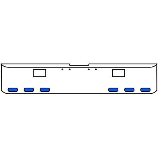 18 Inch 7 Gauge Chrome-Plated Steel Chrome Texas Square Bumper Kit With 6 Oval Dual Function Auxiliary Light Amber To Blue For Freightliner Fl120/Fl132 2000-2002