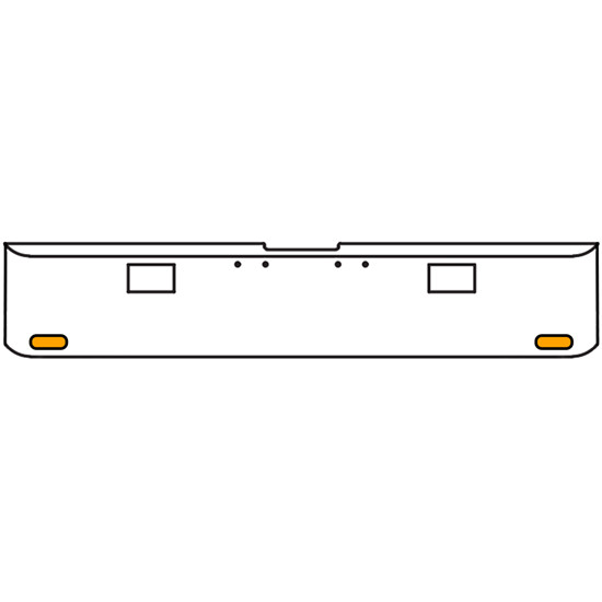 18 Inch 7 Gauge Chrome-Plated Steel Chrome Texas Square Bumper Kit With 2 Oval Turn/ Marker Light Amber/Clear For Freightliner Fl120/Fl132 2000-2002